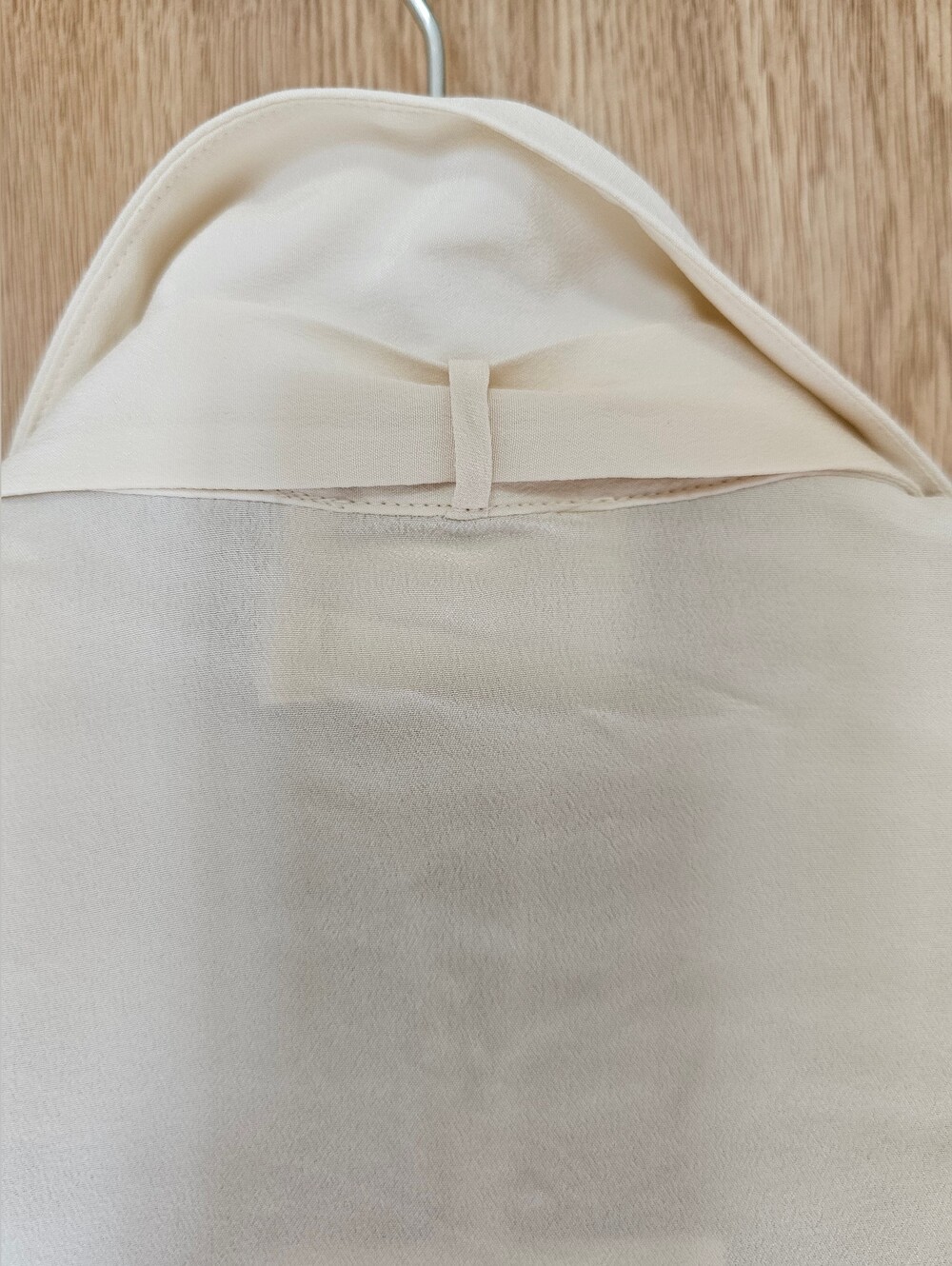 NWT Sezane 100% Silk Cream Ivory Blouse Top Removable Neck Tie Size 34 S XS - Picture 11 of 12
